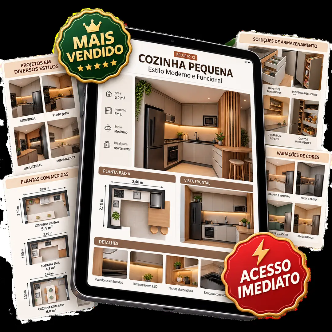 +50 Projetos de Cozinhas Pequenas e Planejadas com Medidas